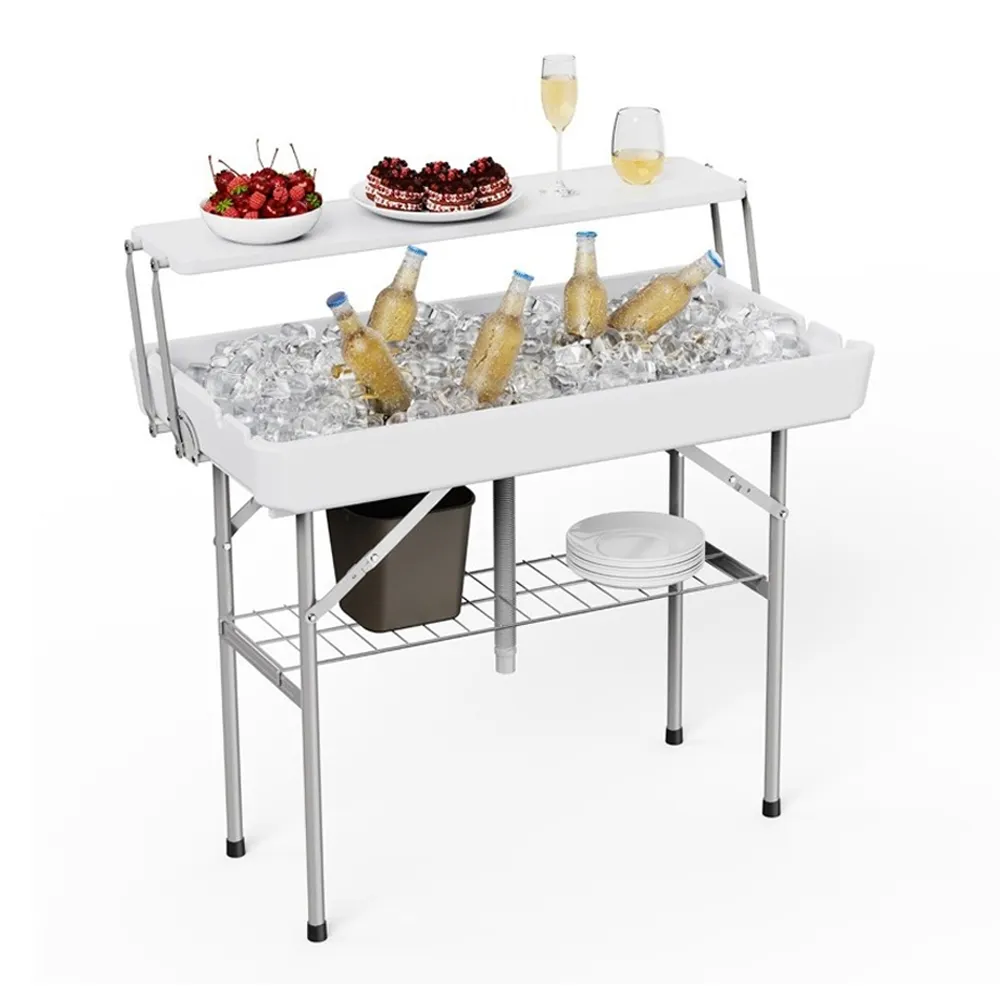 Double-layer Folding Refrigerated Table