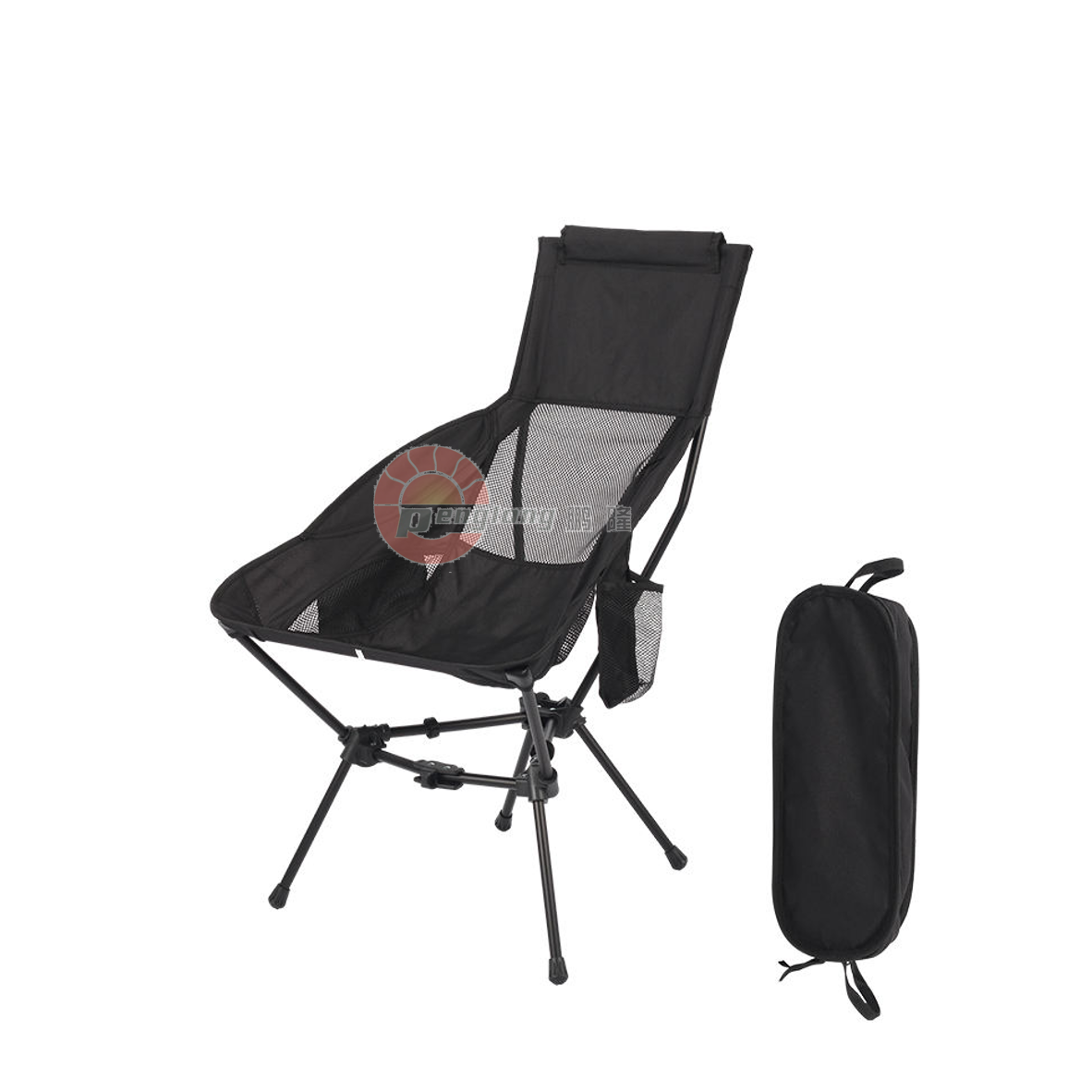 Ultralight High-Back Camping Chair with Breathable Mesh and Aluminum Alloy Frame